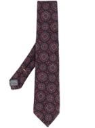 Canali Medallion Printed Tie - Red