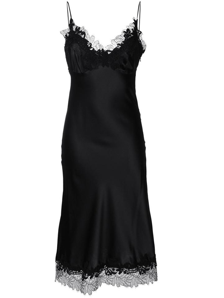 Ermanno Scervino Lace Trim Slip Dress - Black