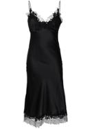 Ermanno Scervino Lace Trim Slip Dress - Black