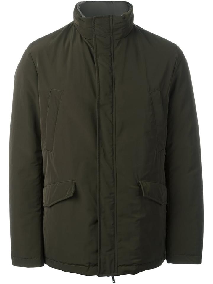 Herno Field Reversible Jacket, Men's, Size: 52, Green, Feather Down/polyamide/polyester/polyurethane