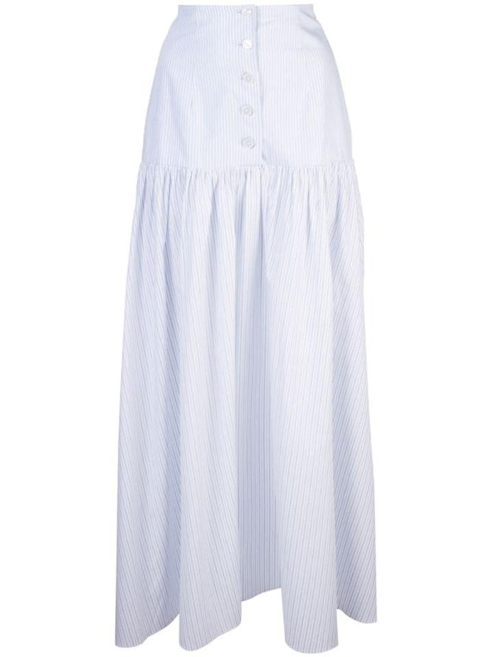 Arias Button Front Skirt - White