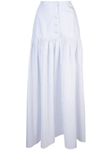 Arias Button Front Skirt - White