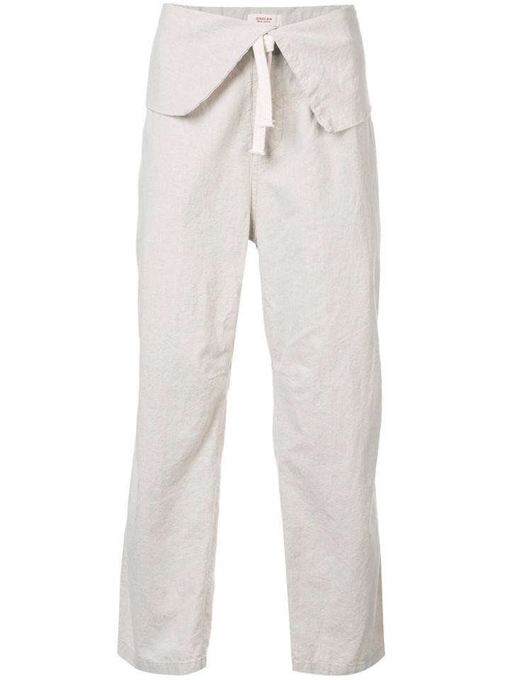 Osklen Osklen X Tarsila Folded Waistband Straight Leg Trousers - Nude