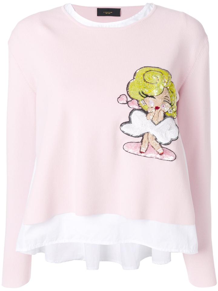 Lédition Layered Sweater - Pink & Purple