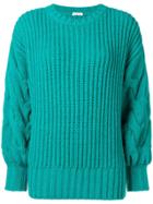 P.a.r.o.s.h. Ribbed Cable Knit Jumper - Blue