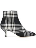 Polly Plume Checked Ankle Boots - Black