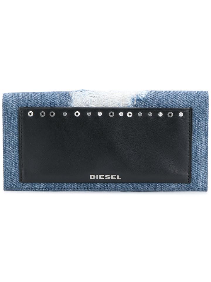Diesel Front Patched Wallet - Blue