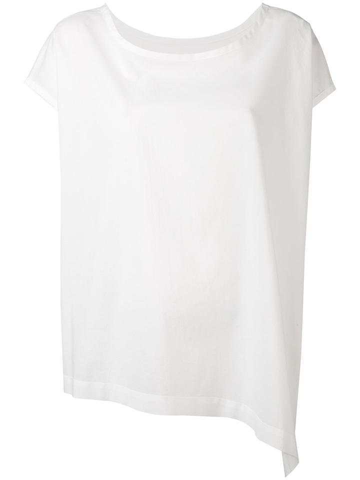Y's - Asymmetric Cap Sleeve T-shirt - Women - Cotton - 2, White, Cotton