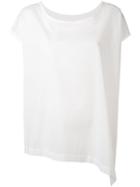Y's - Asymmetric Cap Sleeve T-shirt - Women - Cotton - 2, White, Cotton