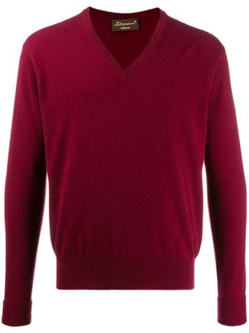 Doriani Cashmere Cashmere V-neck Pullover - Red