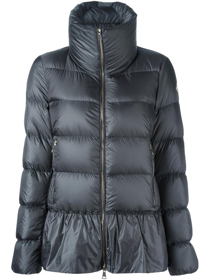 Moncler 'anet' Padded Jacket, Women's, Size: 2, Grey, Feather Down/polyamide/polyester