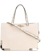 Red Valentino - Star Studded Tote - Women - Calf Leather - One Size, Nude/neutrals, Calf Leather