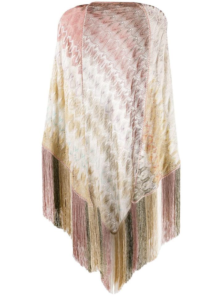 Missoni Knitted Shawl Scarf - Neutrals