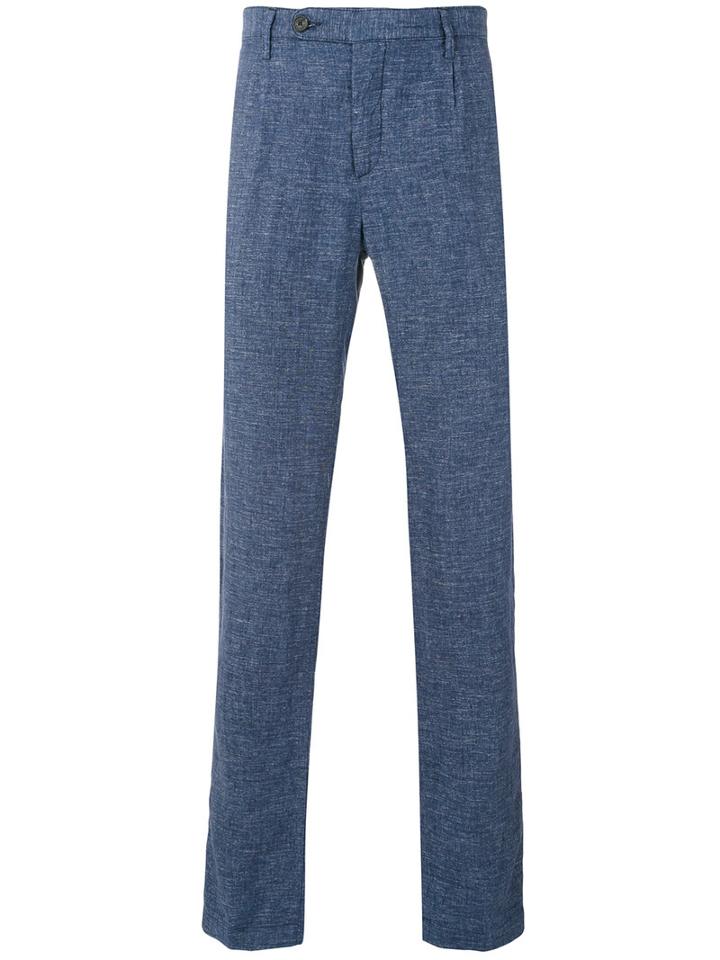 Flap Pocket Trousers - Men - Linen/flax - 48, Blue, Linen/flax, Massimo Alba