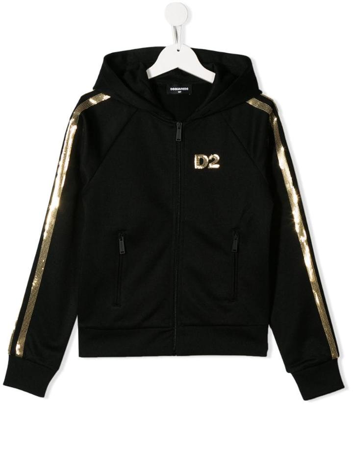Dsquared2 Kids Teen Sequinned Hoodie - Black