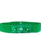 P.a.r.o.s.h. Flower Appliqué Elastic Belt, Women's, Size: Xs, Green, Spandex/elastane/pvc