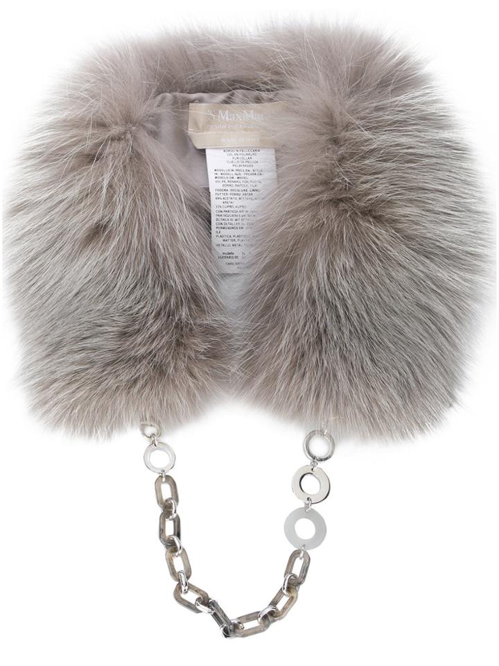 's Max Mara Fox Fur Collar - Grey