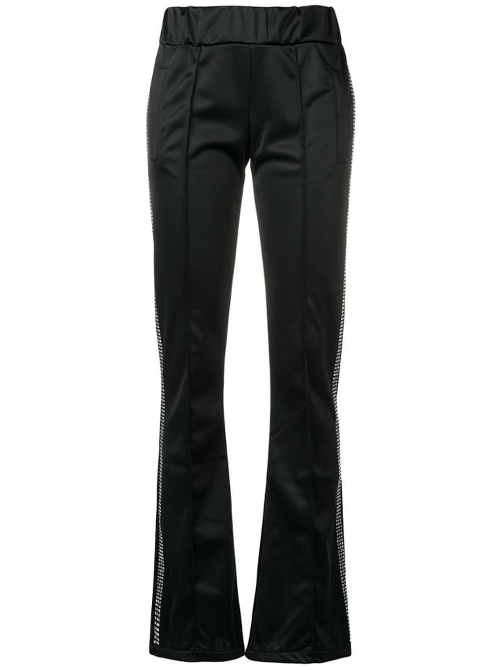 Gaelle Bonheur Sequin Studded Track Trousers - Black