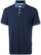 Hackett Contrast Collar Polo Shirt, Men's, Size: Large, Blue, Cotton/spandex/elastane