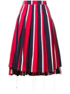 Thom Browne Wide Repp Rwb Stripe Pleated Skirt - Blue