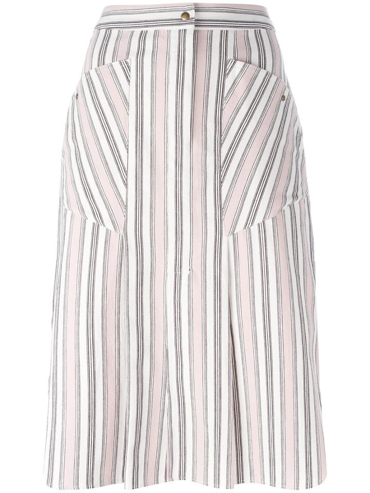 Isabel Marant Striped Skirt, Women's, Size: 40, White, Cotton