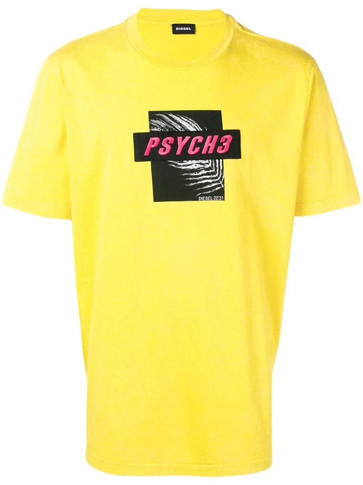 Diesel Regular T-shirt With Patches - Yellow