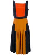 Bottega Veneta Pleated Colour Block Dress - Multicolour