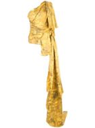Oscar De La Renta Floral Baroque One-shoulder Top - Yellow