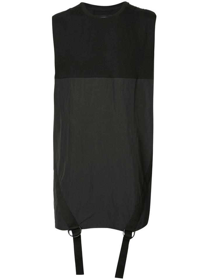 Byungmun Seo Straps Detail Sleeveless T-shirt, Men's, Size: 50, Black, Cotton/spandex/elastane