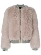 Cara Mila Fiona Cashmere Bomber Jacket - Pink & Purple