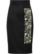 Prada Embellished Pencil Skirt - Black