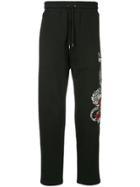 Ports V Dragon Embroidered Track Pants - Black