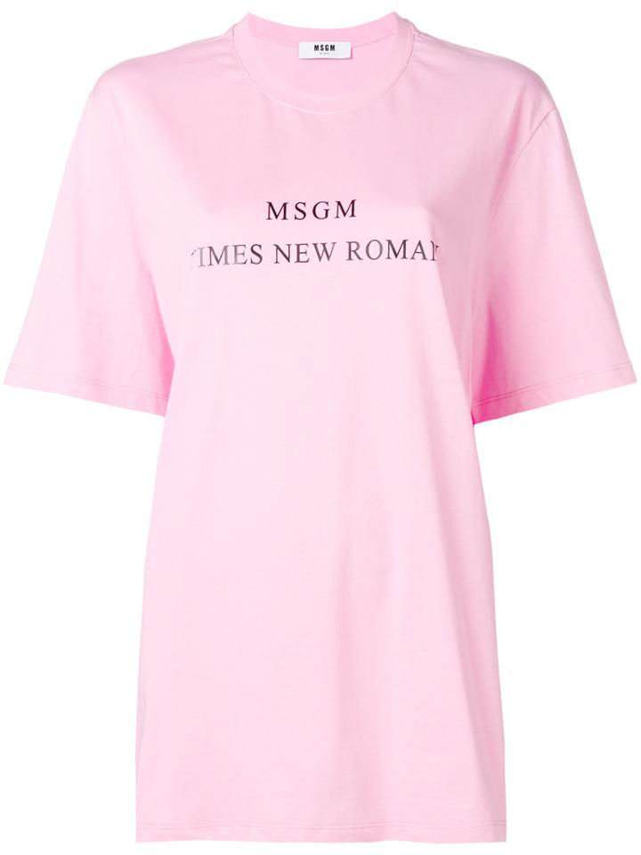 Msgm Logo Patch T-shirt - Pink & Purple