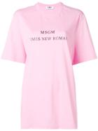 Msgm Logo Patch T-shirt - Pink & Purple