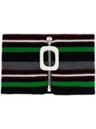 Jw Anderson Merino Wool Mid Grey Zip Neck Band - Unavailable