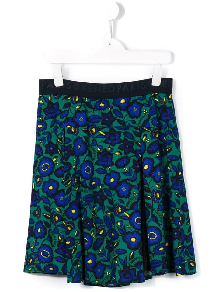 Kenzo Kids 'shadow Flowers' Skirt - Green