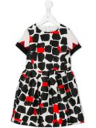 Simonetta Squares Printed Dress, Girl's, Size: 6 Yrs, Black