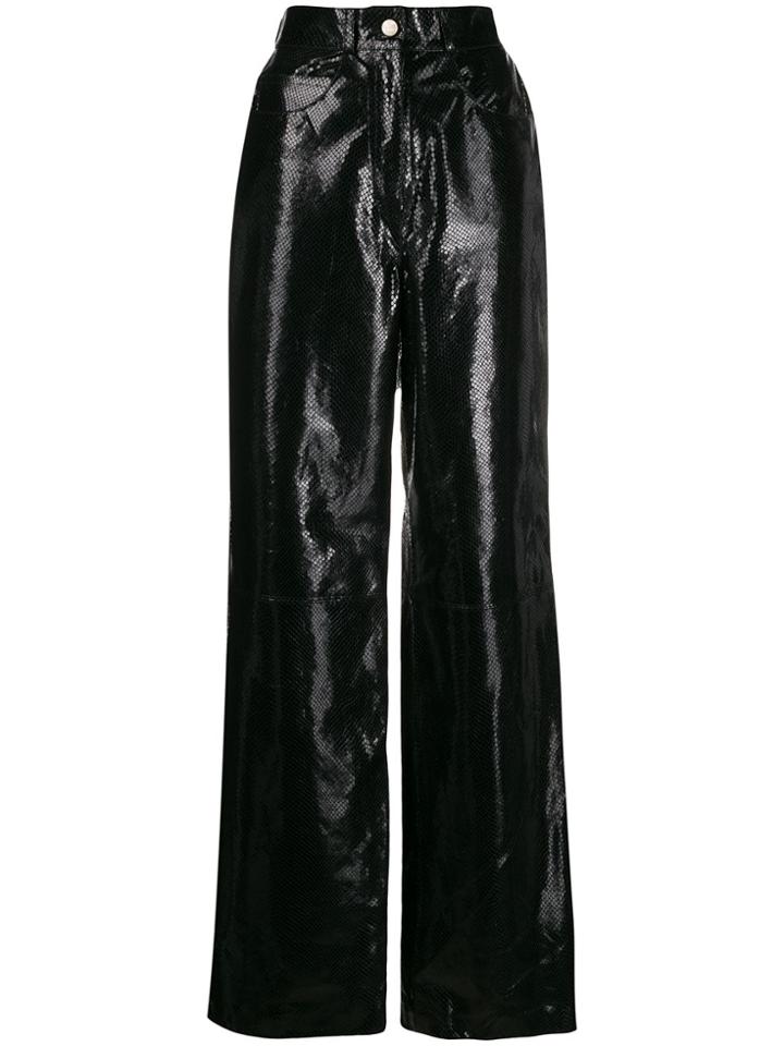 Almaz Snakeskin Effect Trousers - Black