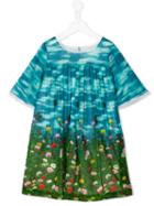Gucci Kids Garden Print Dress, Girl's, Size: 8 Yrs, Blue