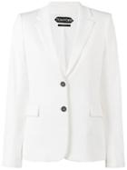 Tom Ford Single Breasted Jacket, Women's, Size: 42, White, Cotton/spandex/elastane/viscose/spandex/elastane