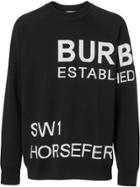 Burberry Horseferry Intarsia Merino Wool Blend Sweater - Black