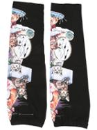 Mm6 Maison Margiela Cat Print Fingerless Gloves, Women's, Black, Cotton