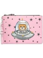 Moschino Teddy Bear Print Clutch - Pink