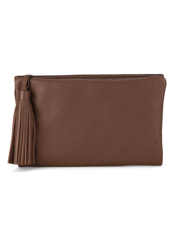 Sarah Chofakian - Leather Clutch - Women - Goat Skin - One Size, Brown, Goat Skin