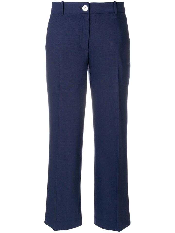 Michael Michael Kors Cropped Straight-leg Trousers - Blue
