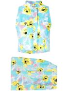 Chanel Pre-owned Cc Setup Sleeveless Top Skirt - Blue