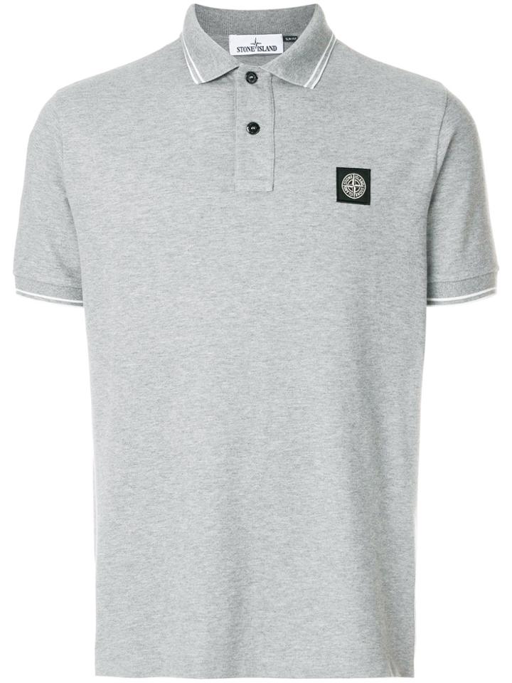 Stone Island Striped Trim Polo Shirt - Grey