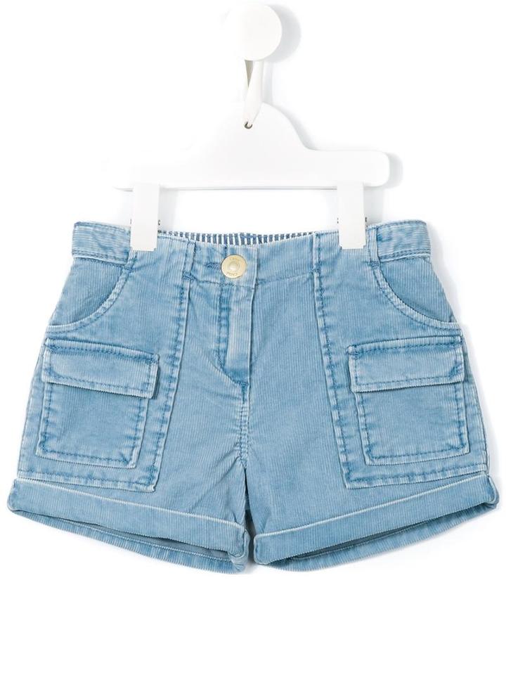 Chloé Kids Tailored Corduroy Shorts, Girl's, Size: 10 Yrs, Blue
