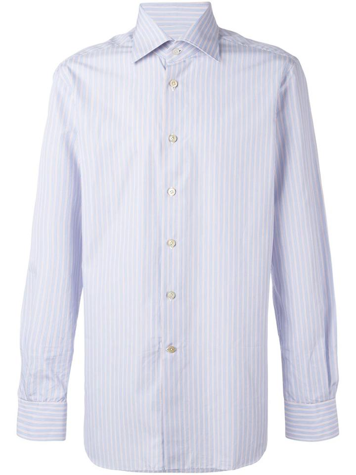 Kiton Pinstriped Button Down Shirt