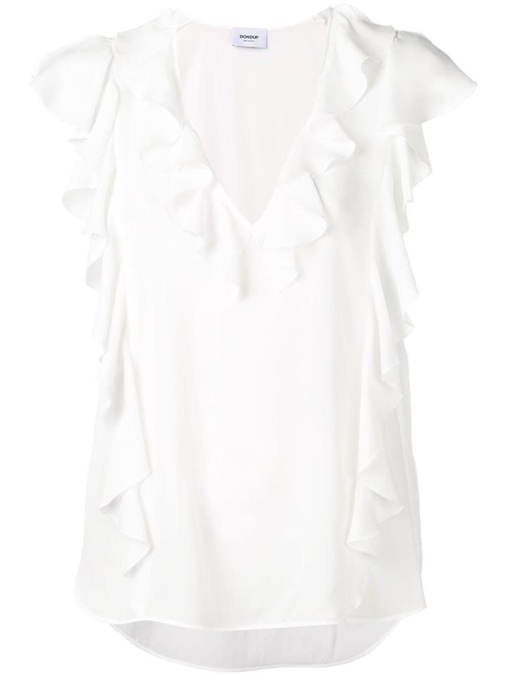 Dondup Ruffle Tank Top - White